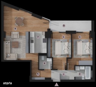 Apartament 3 Camere TIP A03, suprafață 82,07 m2, Zona Tatarasi-Venetia