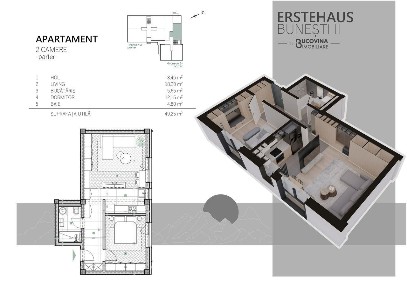 Apartament cu 2 camere bloc nou 2026, finisaje la alegere