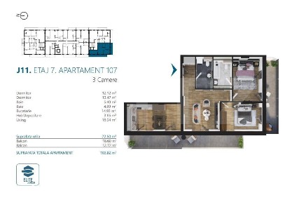 Apartament 3 camere, 80.30 mp, zona RIVUS, COMISION 0