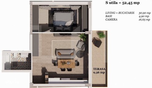 Apartament 2 camere 56mp, FINISAT, TVA inclus!