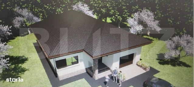 Vila plan parter 120mp utili/600mp teren, zona Priseaca