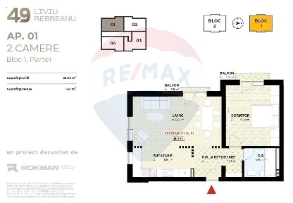 DE VÂNZARE| Apartament 2 camere| 0% COMISION! - 49 REBREANU