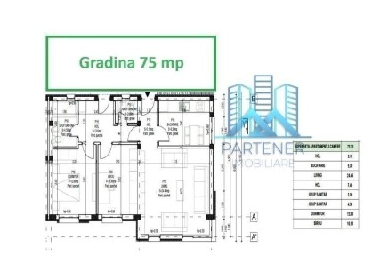 2 BAI! GRADINA INTABULATA! Apart. 3 camere, 74 mp, Pacurari - Rediu