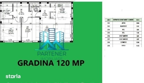 INTABULAT!GRADINA 75mp!Apart.3 camere,74 mp,Pacurari-Rediu,Comision 0!