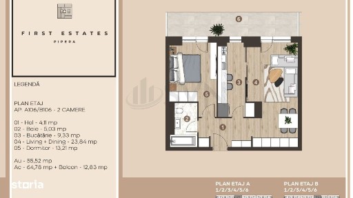 Apartament 2 camere First Estates Pipera