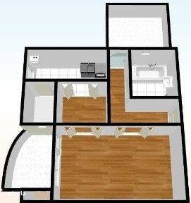 Inchiriez apartament cu 1 camera 64 mp