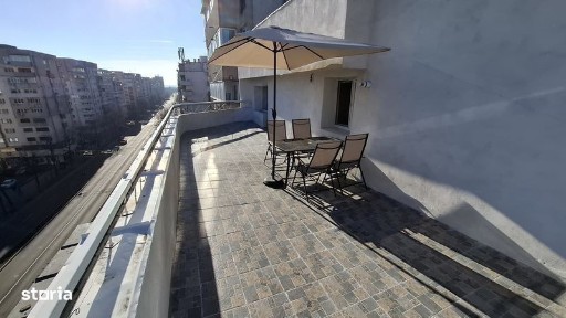 Apt. Unirii Sud, living (open space), dormitor, birou, baie si terasa