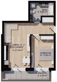 Apartament 3 camere, 68mp, 2bai, terasa 15mp, parcare, zona centrala