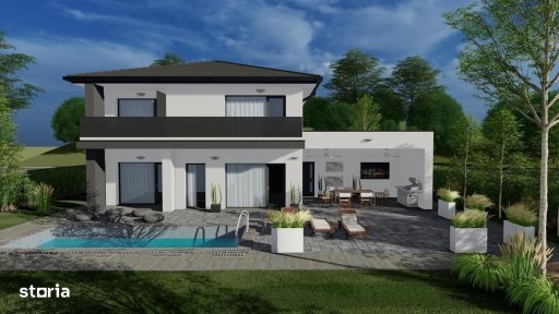 Casa cu etaj, cu garaj dublu, teren 1500 mp, Corunca, Valea Iubiriii