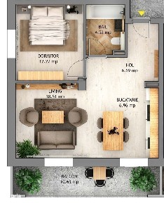 Apartament cu 3 camere finisat la alb,Orhideea Exclusiv Living Sibiu