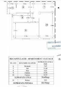 Apartament de vanzare, 56 MP, 2 camere, zona Hotel Capitol