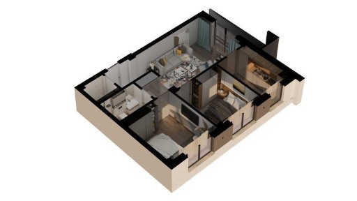 Apartament Tip 3 Vesta Central Falticeni 3 camere 71,3 mp utili