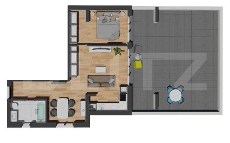 OPORTUNITATE | COMISION 0 | 2 Camere | Terasa 60 mp | Apartament cu CF