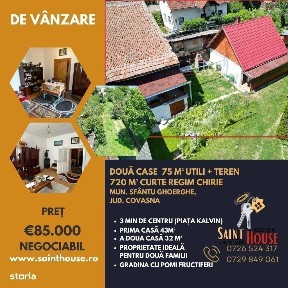 Doua case de vanzare 75 M² + curte 720 M² Piata Kalvin