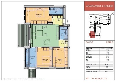 {METROU BERCENI} Apartament cu 4 camere, 2 bai 103 MP