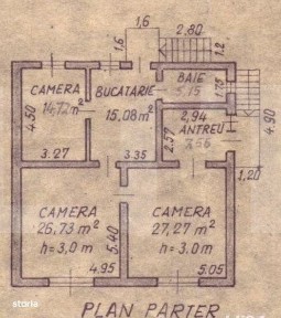 Casa cu 3 camere, 175 mp utili, teren cu 377 mp, Central
