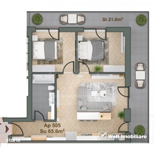 Apartament 3 camere, 65 mp + 27 mp terasa, zona Gheorgheni-Iullius Mal