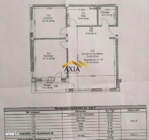 Vand Apartament 3 camere,74mp,str.Sub Cetate (zona Parcul Poligon)