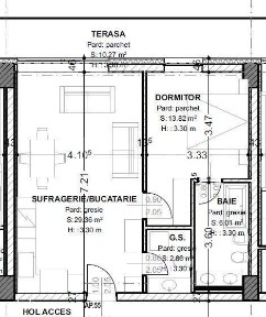 Apartament de vanzare, cu 2 camere, 71 mp, terasa 19 mp, zona centrala