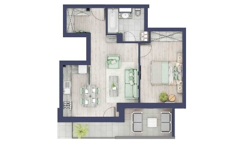 Apartment for sale, Semi-detached, 2 Rooms, 47 m2, Sibiu, Turnisor