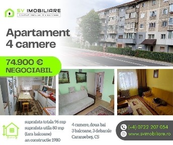 Comision 0 - Apartament cu 4 camere, etaj intermediar, in Pipirig