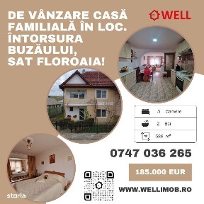 De vânzare casă familială în loc. Întorsura Buzăului, sat Floroaia!
