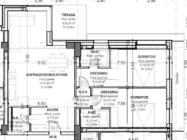 Apartament 3 camere, 93,5 mp, terasa 32,5 mp, zona centrala