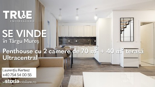 Penthouse 70m² + 40m² terasă - ultracentral, Târgu Mureș!