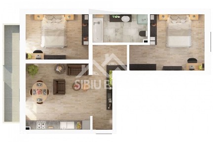 Apartament 3 cam 61 mp utili + gradina 16 mp, Doamna Stanca