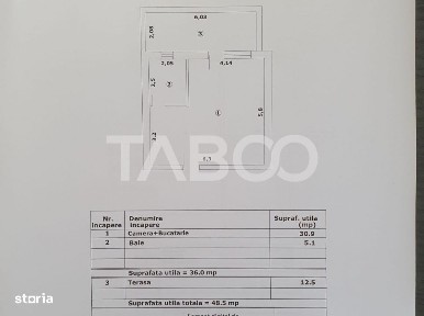 Studio de vanzare 36mp utili + terasa 12 mp la pret de DEZVOLTATOR