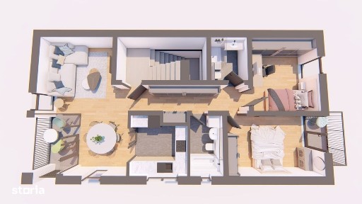 MT223 Apartament 3 camere, etaj 1 si etaj 2, bloc nou SAGULUI