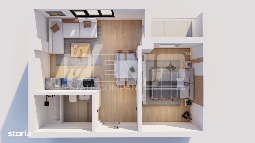 Apartament 2 camere | 44,5 mp + balcon | Etaj 1 | Rădăuți Central | Fi