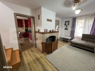 Casa de lemn autentica, 4 camere + incalzire cu semineu si centrala pe