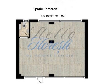 Spatiu comercial 1 camera open-space, 70 mp, Zona Eroilor