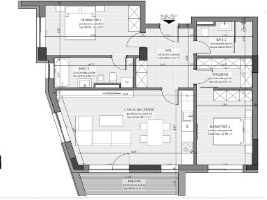3 camere - 83 mp - Orientat Sud cu vedere spre Tampa