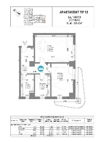 Apartament 2 cam, decomandat,64.60 mp, de vanzare,bloc nou Galata