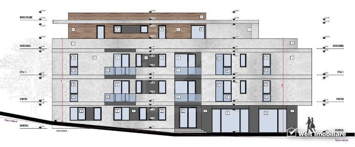 Apartament 1 cam decomandat, imobil nou Apahida zona centrala