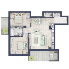 Apartament 3 camere 2 bai ETAJ 1 boxa la subsol Turnisor