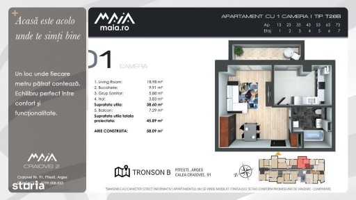 2. Studio Modern Pitesti | Zona Craiovei | Constructie Noua