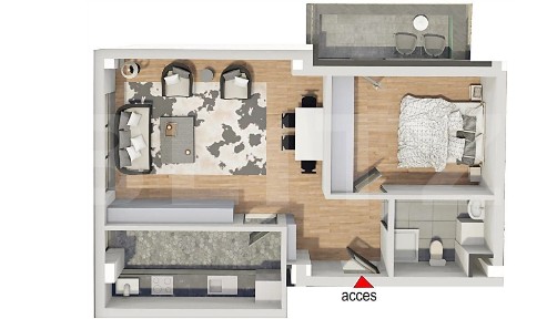 Comision 0! Apartament 2 camere, Bloc Nou, Petrom Calea Baciului