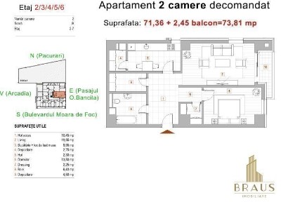 Apt 2 camere-Eleganță fără compromis în inima Iașului - Braus