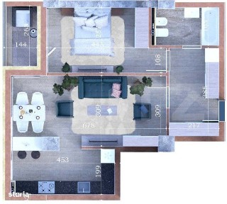 Apartament 2 camere 72,49 mp, Copou