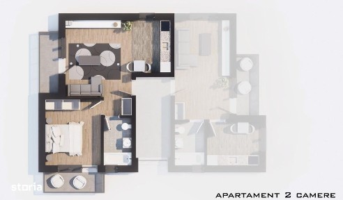 Lac Rediu, apartament 2 camere cu teren 125mp, Parcare inclusa