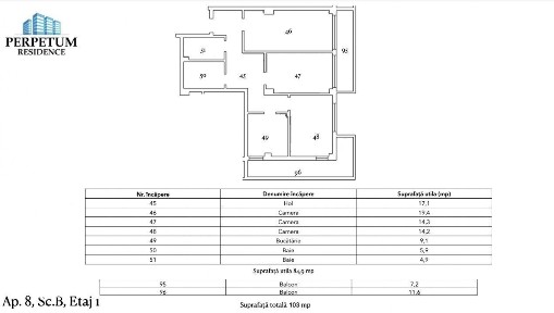 Tomis Nord - Vanzare apartament decomandat cu 3 camere, bloc nou.