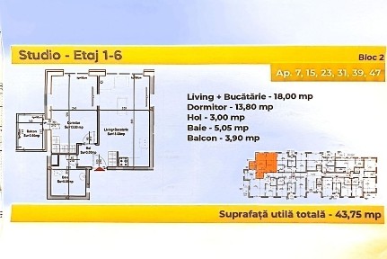 Metalurgiei, bloc nou - 2 camere tip Studio etaj 2, in constructie