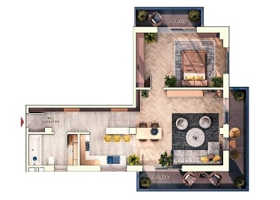 Apartament 2 camere, 62 mp, 2 balcoane, parcare subterana, zona Marast