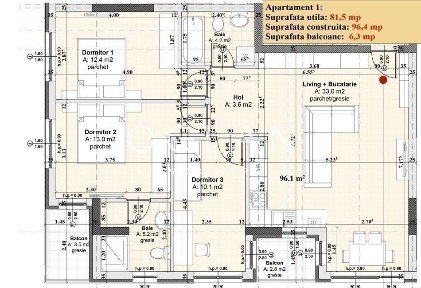 Apartament NOU 4 camere, 2 balcoane, loc parcare - Doamna Stanca