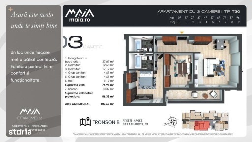 Apartament 3 Camere Premium | Calea Craiovei | Ultracentral