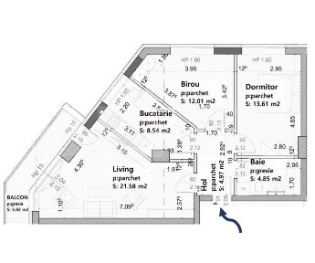 Apartament 3 camere, zona Tractoru.