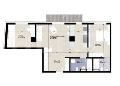 Apartament cu 3 camere, 2 bai, 75 mp, bloc nou, zona Iulius Mall
